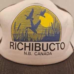 Vintage Daquin Richibucto NB Canada Trucker Hat Brown Mesh Snapback Duck Hunting
